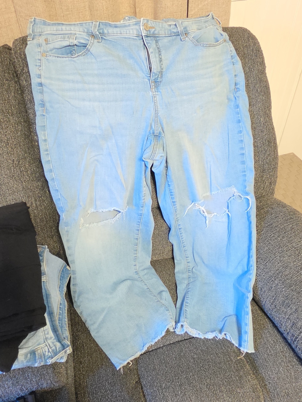 torrid Light Blue Distressed Wide-Leg Jeans